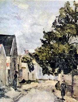 Ion Andreescu : Street from barbizon during summer time